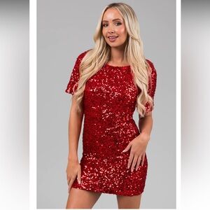 NWOT Red Sequin Dress